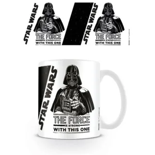 Star Wars - Kaffeebecher "The Force Is Strong" (Weiß/Schwarz)