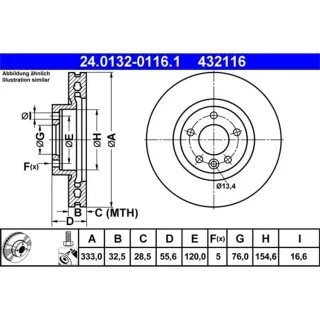ATE Bremsscheibe vorne VW Multivan Transporter T5