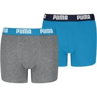 PUMA Boxershorts PUMA BOYS EVERYDAY BASIC BOXERS 2P (2er Pack) Boys, mit Logobund, elastisch