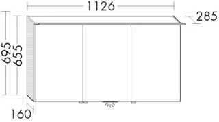 Burgbad Spiegelschrank Sys30 PG4 Sana 695x1126x285 Sys30 PG4 Sana, SGQS113LPN416 SGQS113LPN416