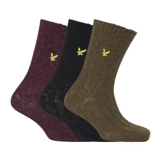 Lyle & Scott - Socken für Herren, Grobstrick (3er-Pack) (Bunt)