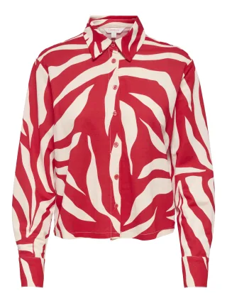 ONLY - ONLSAKURA LS REG SHIRT WVN Barbados Cherry - Gr. - S