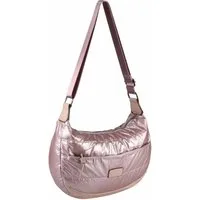 ITALYSHOP24 Schultertasche Damen Halbmond Tasche Cross Over Nylon Shopper Brusttasche Bodybag, 5* PREMIMU Umhängetasche Crossbody Runde MOON Brust Slingtasche Puffer