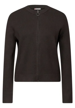 Street One - Kuschliger Cardigan darkest brown - Gr. - 36