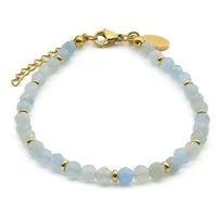 LAVISA Armband Edelstein Armband - 4mm Naturstein Perlen Granat