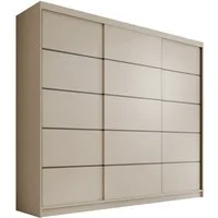 MOEBLO Schiebetürenschrank Velora 250 (Moderner Kleiderschrank mit 3 Schiebetüren, großem Stauraum, Schrank Garderobe Schiebtüren Schlafzimmer) (BxHxT): 250 x 215 x 58 cm