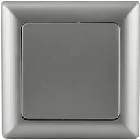 UNITEC Steckdose Unitec Aus-Wechselschalter mit Rahmen silber