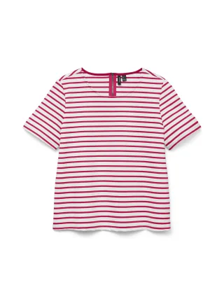 VERO MODA - VMABBY SS ZIP TOP JRS NOOS Snow White - Gr. - S