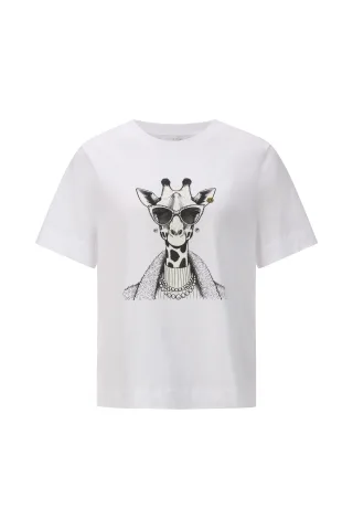 Rich & Royal - Easy Fit T-Shirt Giraffe white - Gr. - XS