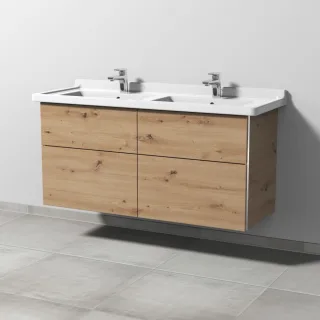 Sanipa 3way Waschtischunterbau zu Duravit Starck 3 Waschtisch mit 4 Auszügen, Eiche Natural-Touch BR71385