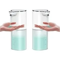 TUWENA Seifenspender 400ml Wiederaufladbar Wandbefestigung mit 4 einstellbare Stufen, (2-tlg), 400ml