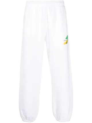 Off-White Brush Arrows Logo bedruckte Jogger in Weiß