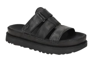 UGG 1154652 BLK Damen Pantoletten schwarz Echtleder flexibel Plateau 3,5cm