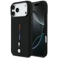 BMW Handyhülle Case iPhone 17 Pro Max MagSafe Silikon schwarz Tricolor Logo Metall 6,9 Zoll, Kantenschutz