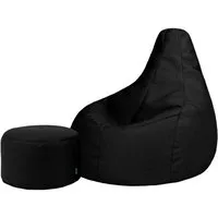 icon Sitzsack Liegesessel mit Hocker Gaming XXL aus Techmesh „Dalton“ (Spar-Set, 1 x Sitzsack, 1 x Fußhocker), Sitzsack XXL, Gaming Sitzsack, Made in Germany, für Erwachsene