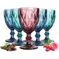 Sendez Rotweinglas 6 bunte Weingläser 300ml Weinglas Rotweingläser Weißweinglas, Glas