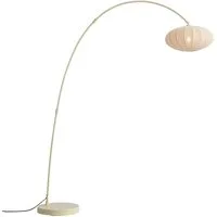 Qazqa Bogenlampe Bida, ohne Leuchtmittel, Warmweiß, QAZQA Bogen­lampe, e27, Beige, Stahl, Japandi