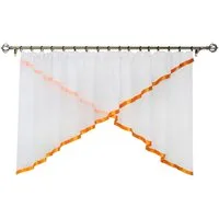 Joyswahl Scheibengardine (2 St), Kräuselband, Store, Küche Bistrogardinen, Mit Satinband Voile