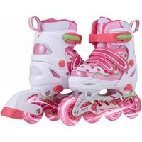 COSTWAY Rollschuhe, Inliner 4 Größen verstellbar mit leuchtenden Rädern