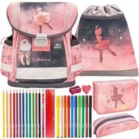 Belmil Schulranzen Set Classy 10-teilig 2026 Mädchen Ballerina Black Pink