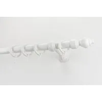 GARESA Gardinenstange STANDARD, Ø 28 mm, 1-läufig, Wunschmaßlänge, mit Bohren, verschraubt, Kunststoff, Stahl, Vorhanggarnitur, Kunststoff, verlängerbar, mit Ringe/2 Lauf Gleiter