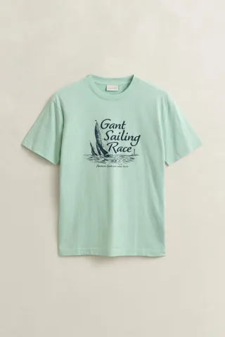 GANT - Graphic T-Shirt washed turquoise - Gr. - M