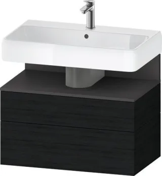 Duravit Qatego Waschtischunterbau wandhängend Eiche Schwarz Matt 790x470x590 mm - QA4394049160000 QA4394049160000