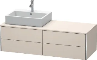 Duravit XSquare Konsolenwaschtischunterbau wandhängend Taupe Supermatt 1400x548x400 mm - XS4913L8383 XS4913L8383