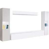 OTTO home Wohnwand PARIS, Vitrine Türanschlag links/rechts wechselbar, (Komplett-Set, 4-St), grifflose Design, stehend und hängend montierbar