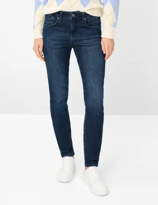 Brax Damen Five-Pocket-Hose Style SHAKIRA USED REGULAR BLUE, denim blau, Gr. 42