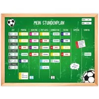 nikima Schreibtischkalender magnetischer Stundenplan Fussball grün mit 90 Magneten