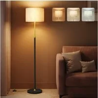 VASAGLE Stehlampe höhenverstellbare Leselampe, 140-170 cm hoch, mit 3 Lichtfarben, Fußtaster, Lampenschirm aus Stoff