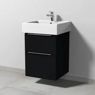 Sanipa 3way Waschtischunterbau zu Duravit Vero Waschtisch mit 2 Auszügen, Schwarz-Matt UF71508