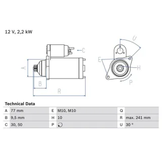 Bosch Anlasser 2,2 kW Mitsubishi Pajero 3 4 0986022700