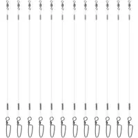 BernhStein Angelschnur 100% Fluorocarbon Vorfach für Raubfisch verschiedene Stärken 6-12 Stk, (12-St)