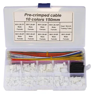 MX1.25mm Male Connector Kit 2/3/4/5/6/7/8/9/10P Crimp Terminal Wire For Pixhawk APM2.8 Male Plug Electronic