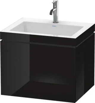 Duravit L-Cube c-bonded Set wandhängend Schwarz Hochglanz 600x480x500 mm - LC6916O4040 LC6916O4040