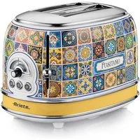 Ariete Toaster Positano, 810 W, 2 Schlitz Toaster, 6 Bräunungsstufen, Mediterranes Design