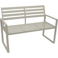 DEGAMO Gartenbank ATLANTA (1-St), 2-sitzer 123cm, Aluminium rostfrei in weiss, modern