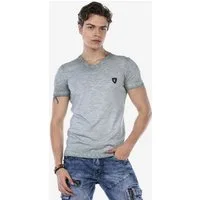 Cipo & Baxx T-Shirt T-Shirt mit kleinem Logo-Patch