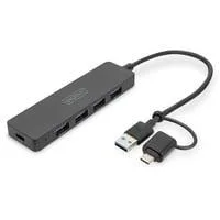 USB 3.0 Hub 4-Port Slim Line, USB-Hub schwarz