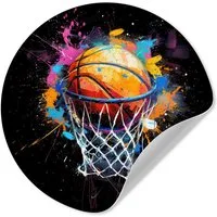 MuchoWow Wandsticker Graffiti - Sport - Basketball (1 St), Wandtattoo Selbstklebend, Wohnzimmer Deko Aufkleber, 30x30 cm
