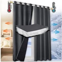 Jibenhome Vorhang Schlafzimmer Vorhänge Blickdicht, Thermogardinen Kälteschutz (1 St), Winter Verdunklungsvorhänge Ösen Thermal Wärmeisolierend