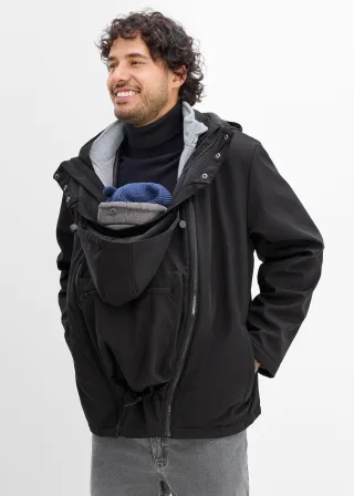 bonprix 3-in-1 Tragejacke für Herren (3-tlg. Set), schwarz, Gr.60/62 (XXL), Funktions-Tragejacke für den Papa