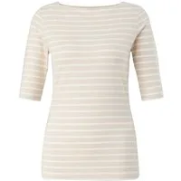 comma Kurzarmshirt Streifenshirt mit halben Ärmeln - Slim Fit