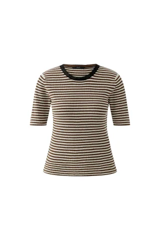 Oui - Pullover brown white - Gr. - 34