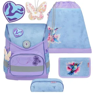 Schulranzen Set COMPACT mit PATCH 5tlg Tropical Hummingbird