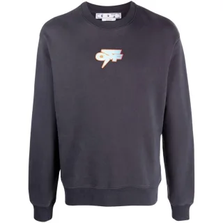 Off-White Thunder Skate Fit Rundhals-Sweatshirt in Marineblau