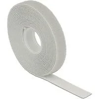 Klettband auf Rolle, 3 Meter x 13mm, Kabelbinder grau