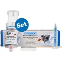 WEICON Klebstoff Aluminium-Minutenkleber, Epoxidharzklebstoff, 24 ml, (Set), Zum Auffüllen von Rissen und Löchern
